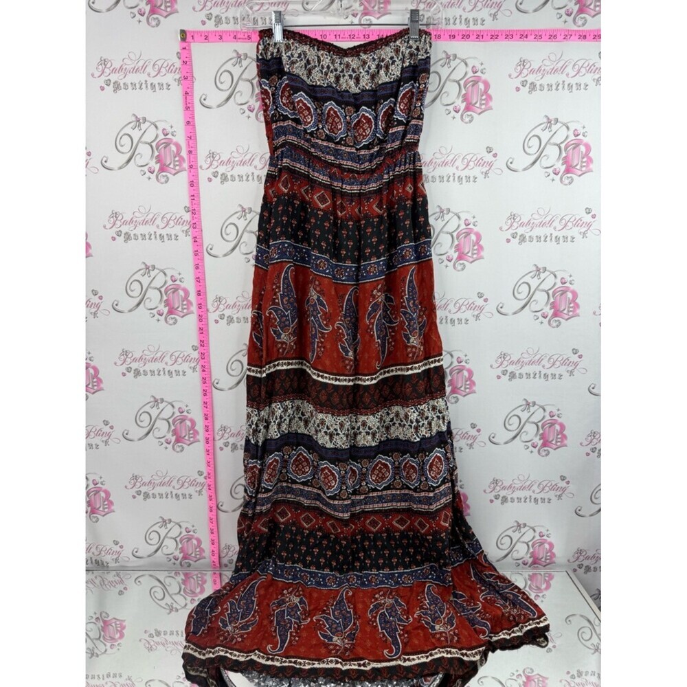 New Look strapless paisley dress Multicolor Boho Maxi Dress with Paisley Print